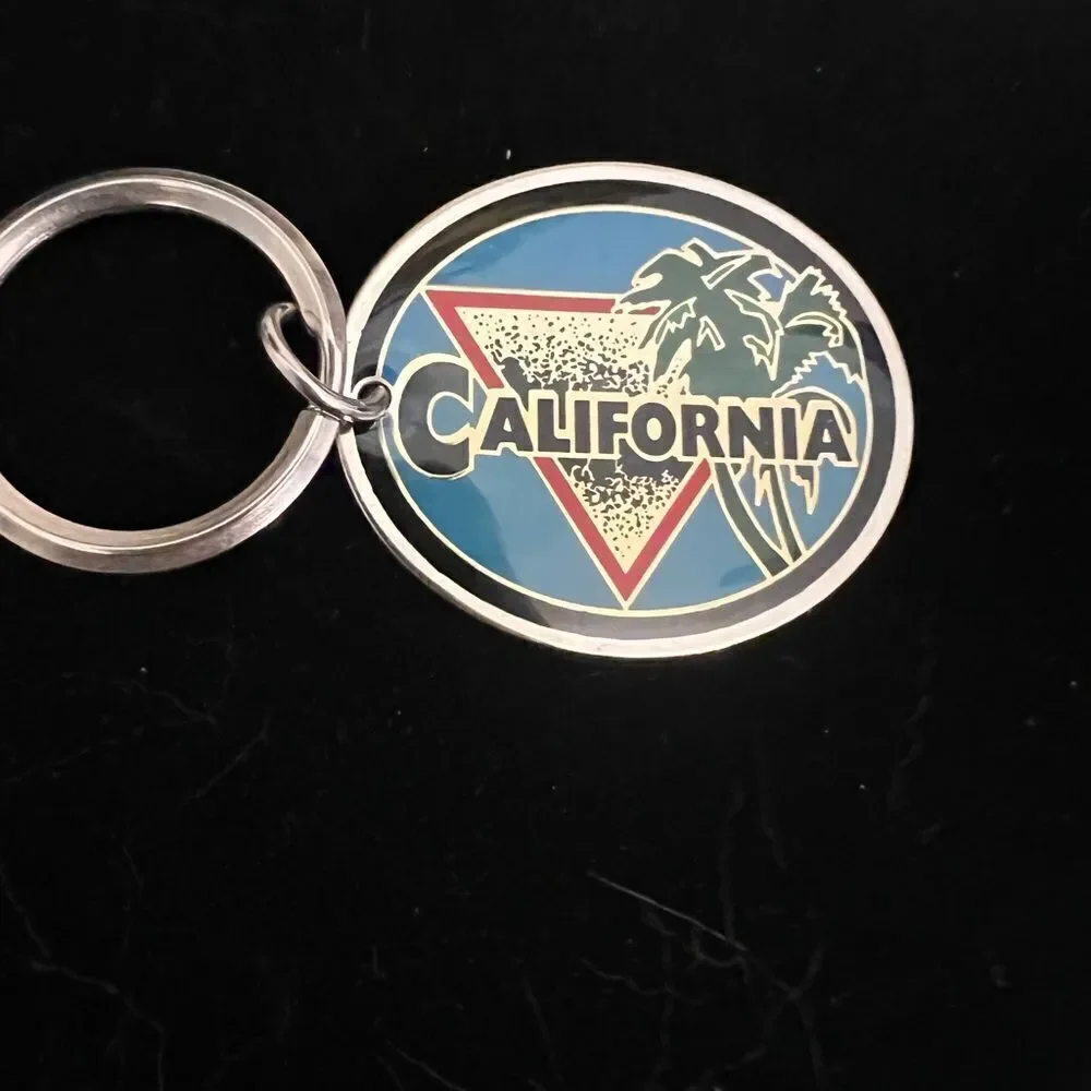 Two vintage state keychains. California and Virginia.